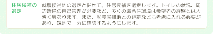 住居候補の選定
